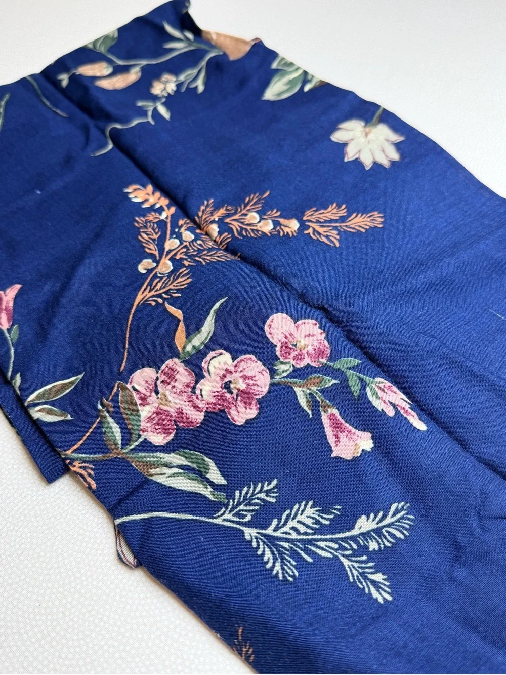 C.E.B. Collections Navy Blue Floral Scarf Botanical Lightweight